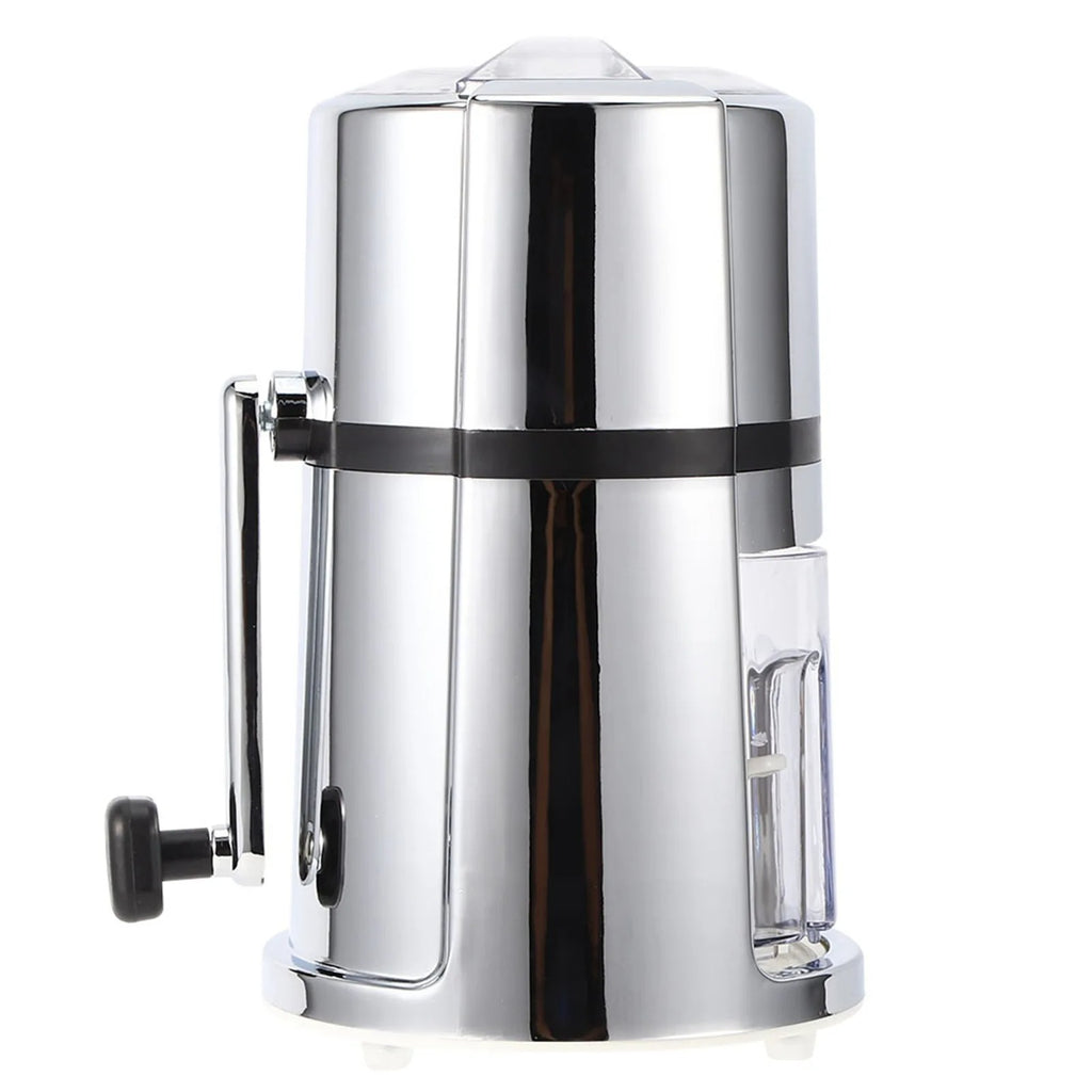 Portable Manual Ice Crusher Hand Crank Shaved Ice Maker with Stainless Steel Blade