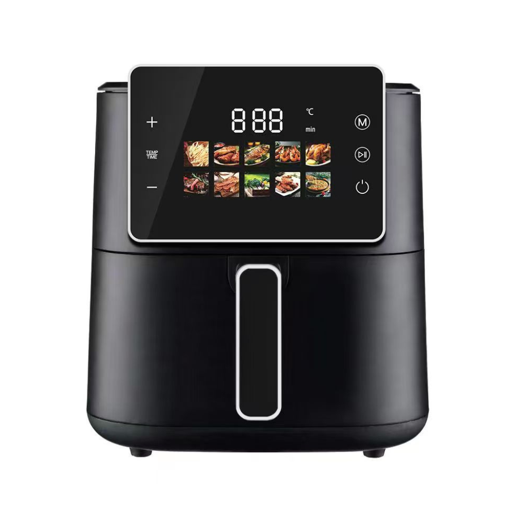 Smart Digital Air Fryer 8-10L Stainless Steel Non-Stick Cooking Pot with LCD Timer & Detachable Basket
