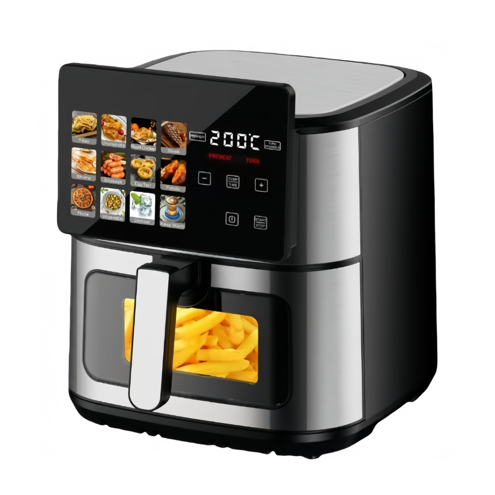 Digital Electric Air Fryer 8-9L Stainless Steel Non-Stick Basket Home Use