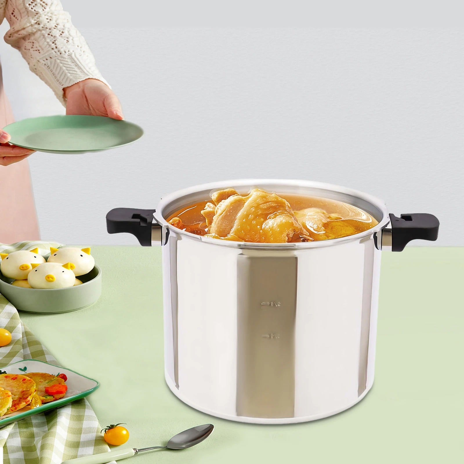 22L Heavy-Duty Pressure Cooker for Quick Meals – Gas, Electric Ceramic & Furnace Compatible
