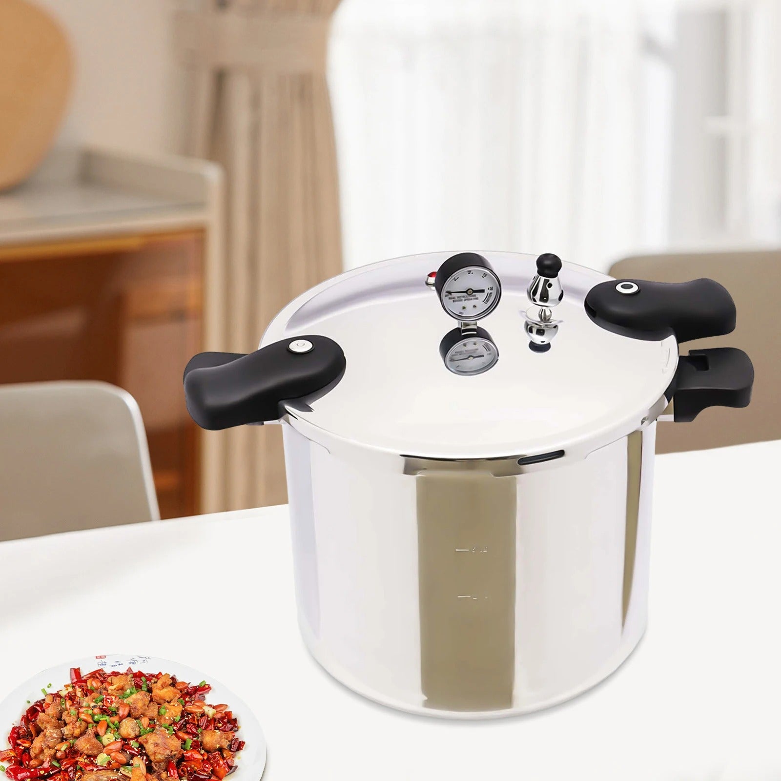 22L Heavy-Duty Pressure Cooker for Quick Meals – Gas, Electric Ceramic & Furnace Compatible
