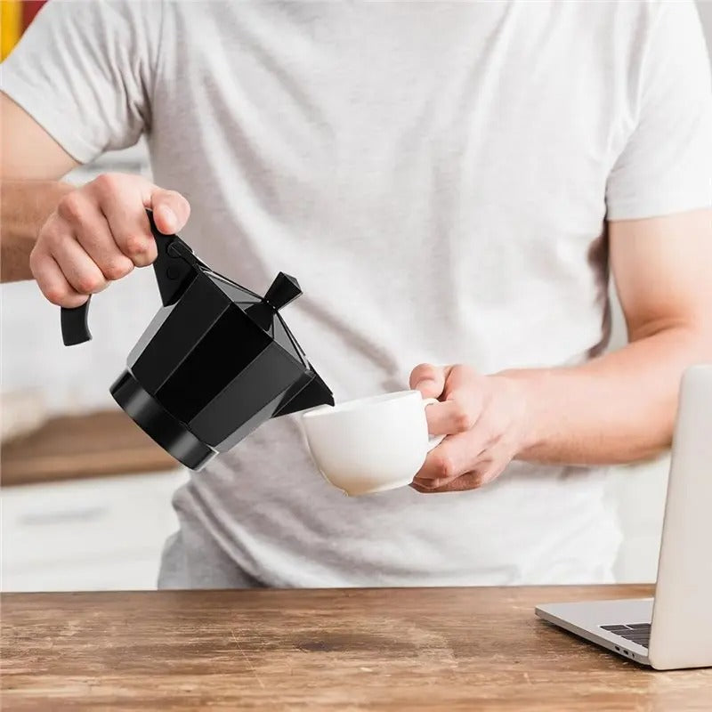 6 Cup Electric Moka Pot Espresso Coffee Maker 300ml Portable Aluminum