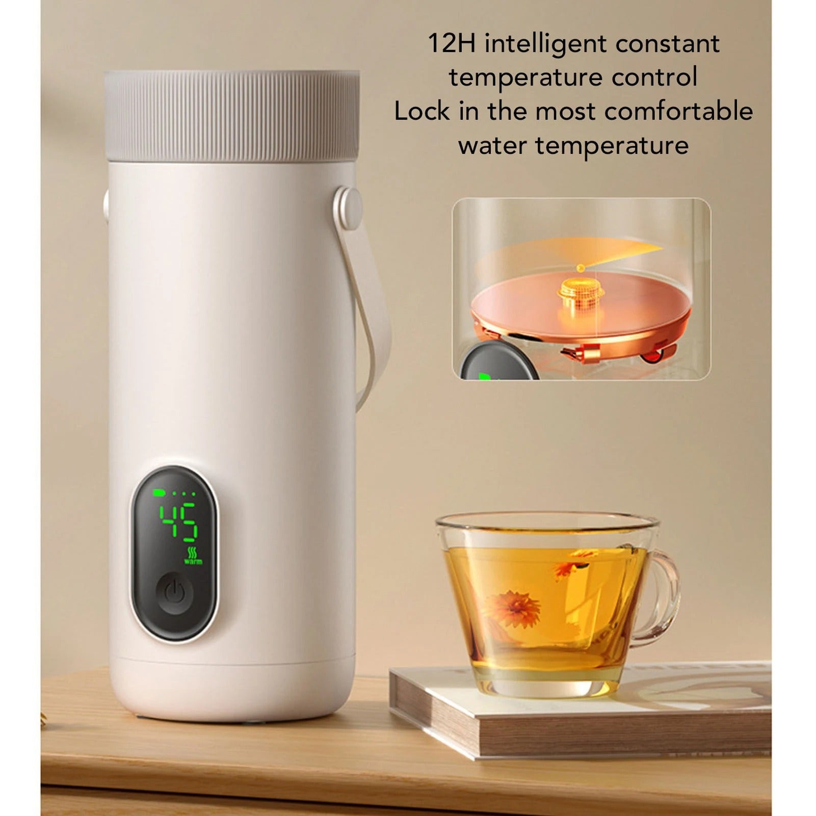 Portable Cordless Electric Kettle 350ML USB Rechargeable Travel Tea & Coffee Cup