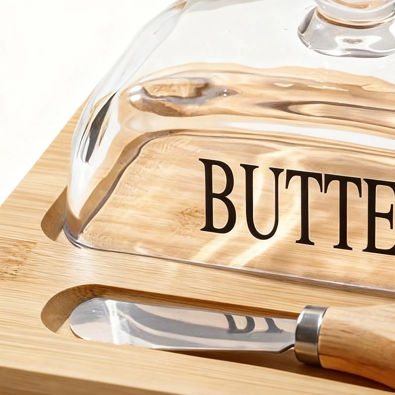 Butter Holder Container with Lid – Clear Glass Tray for Breakfast & Outdoor Use