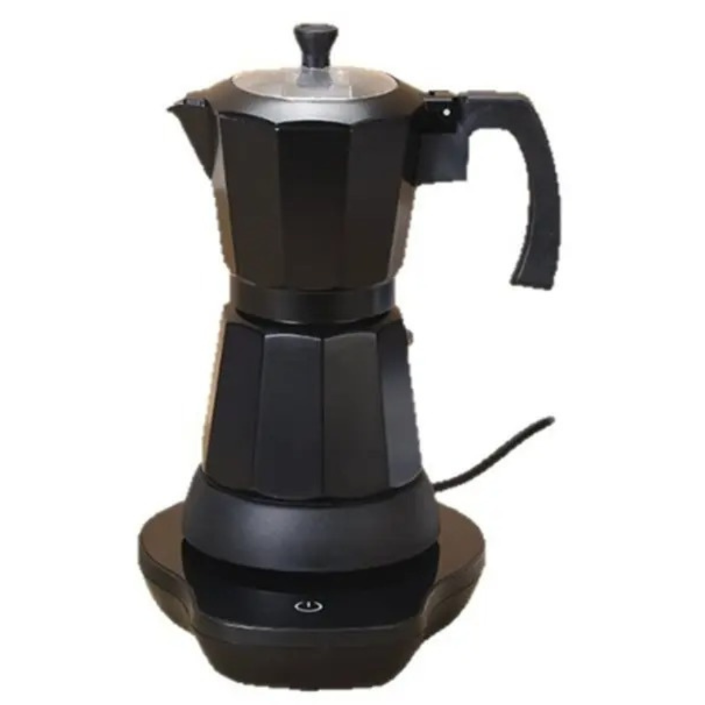 6 Cup Electric Moka Pot Espresso Coffee Maker 300ml Portable Aluminum
