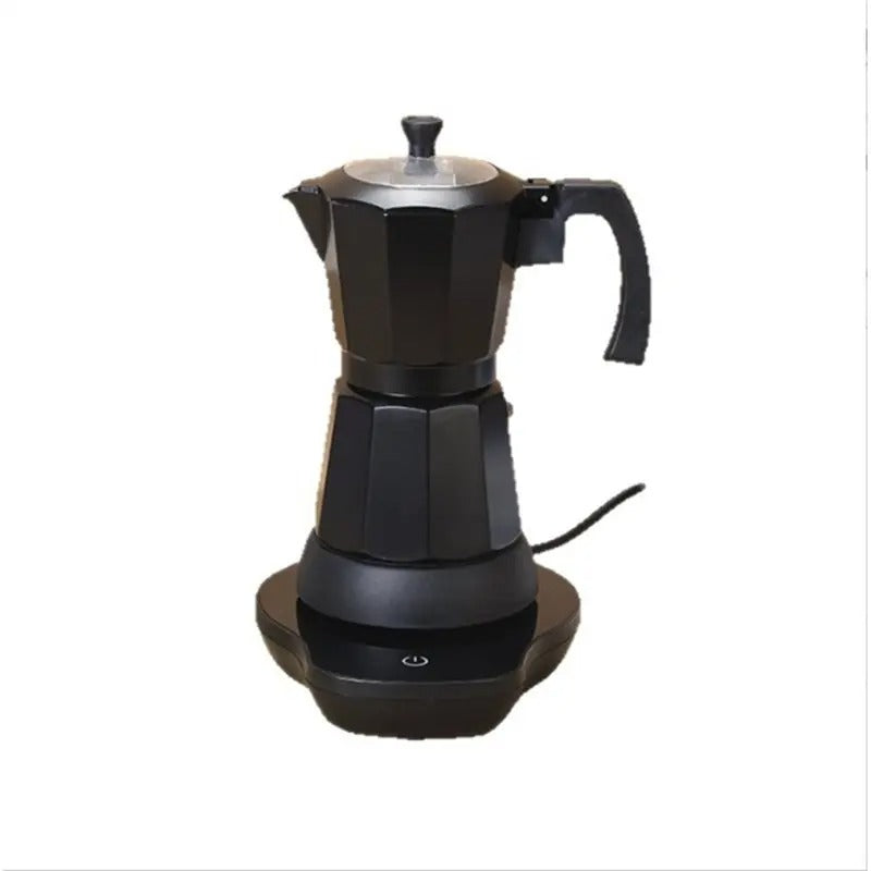 6 Cup Electric Moka Pot Espresso Coffee Maker 300ml Portable Aluminum