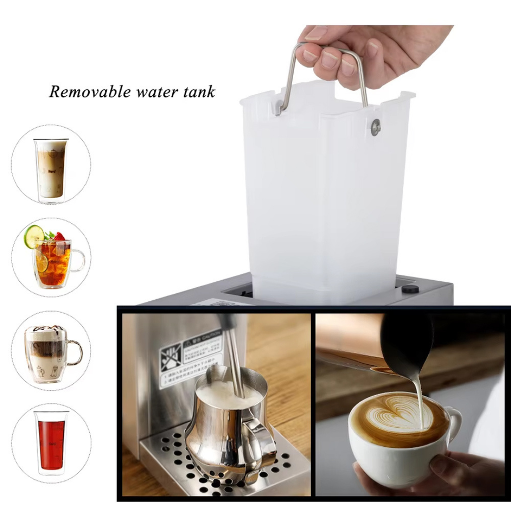 Commercial Steam Coffee Maker & Milk Froth Machine 1450W 800ml Stainless Steel MS-130D