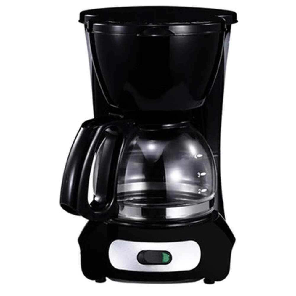 Compact Electric Coffee Maker 600ml, 4-Cup Countertop Brewer with Glass Carafe