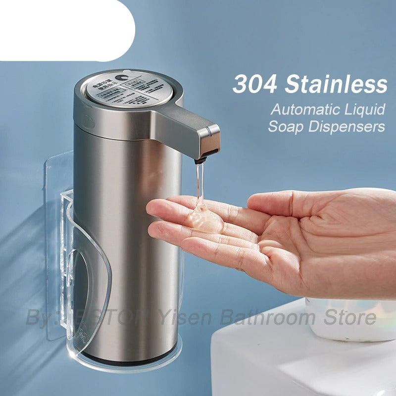 Automatic Stainless Steel Soap Dispenser with Motion Sensor, Rechargeable, IPX5 Waterproof