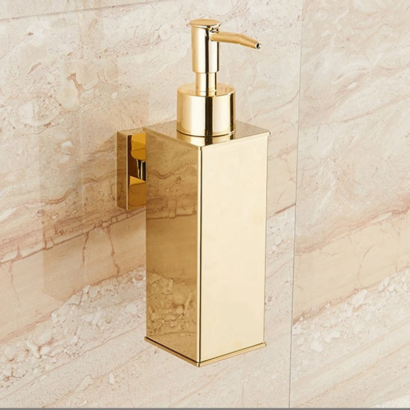 3-Pack Wall-Mounted Gold Soap Dispensers – Bathroom, Kitchen, Shampoo & Shower Gel Bottles