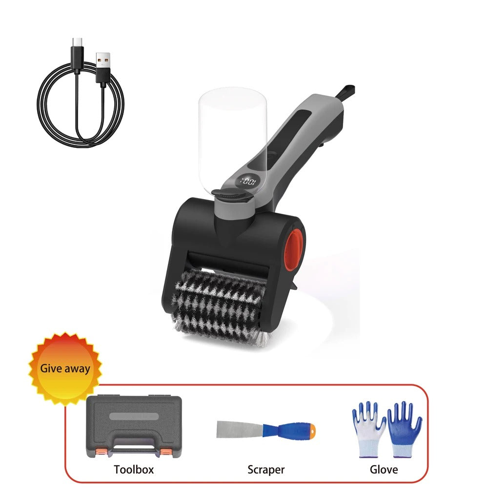 Rechargeable Cordless BBQ Grill Brush, 2-Speed Stainless Steel Head, Waterproof Cleaning Tool
