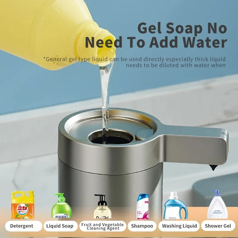 Automatic Stainless Steel Soap Dispenser with Motion Sensor, Rechargeable, IPX5 Waterproof
