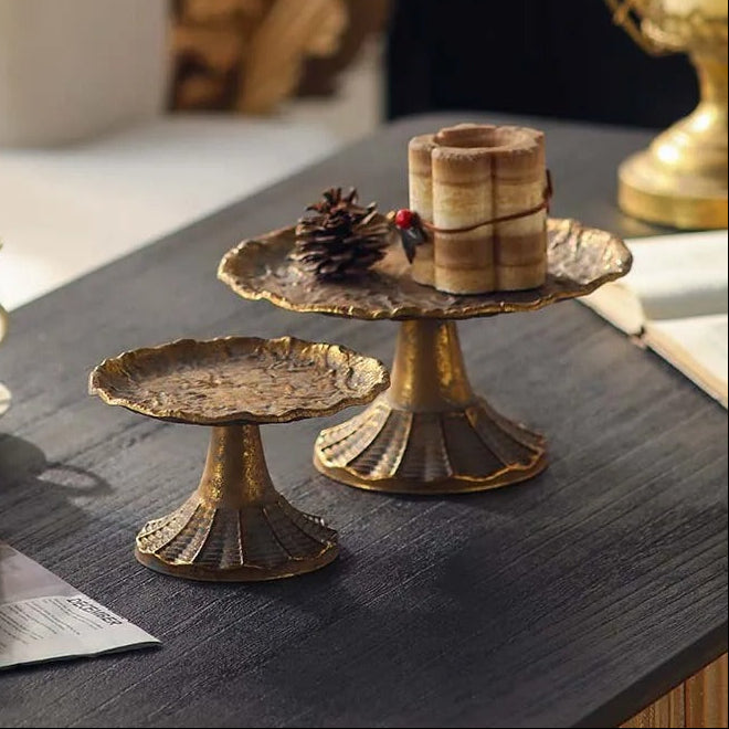 New Chinese Style Metal Fruit Plate with Floral Design – Decorative Zen Snack & Dessert Tray