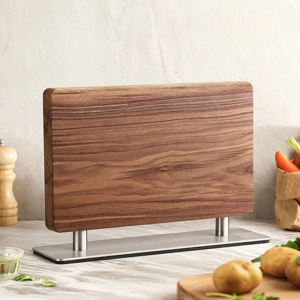 Walnut Wooden Knife Holder with Strong Magnetic Grip – Elegant Kitchen Storage