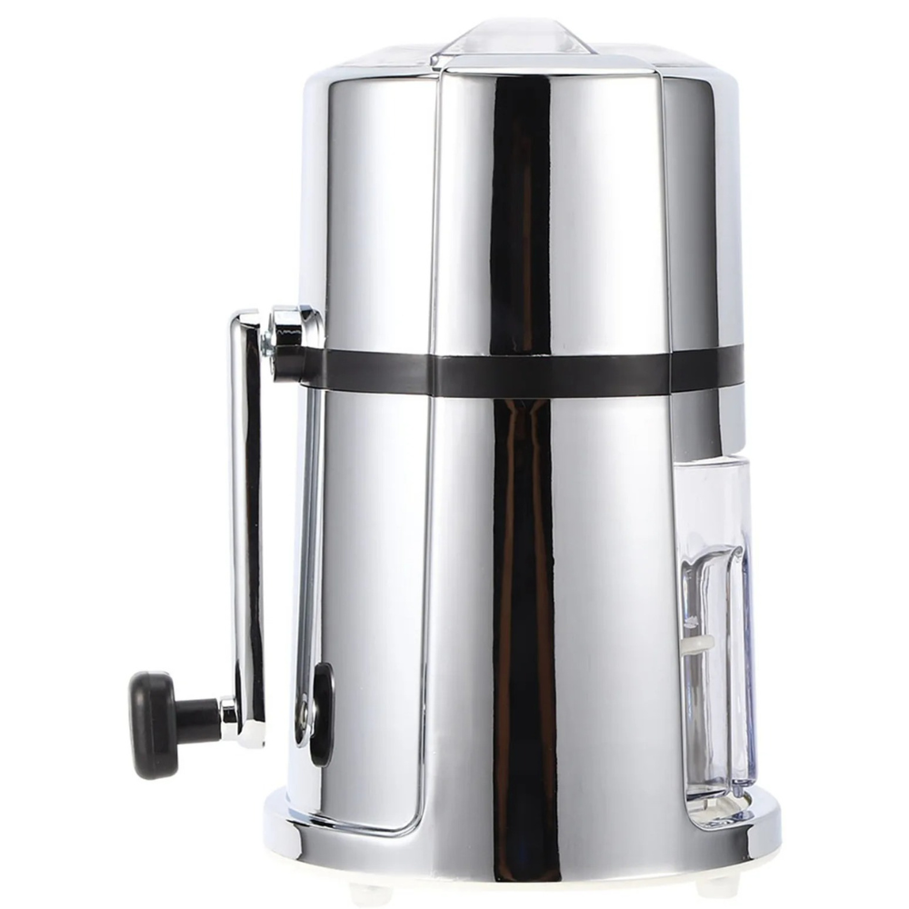 Portable Manual Ice Crusher Hand Crank Shaved Ice Maker with Stainless Steel Blade