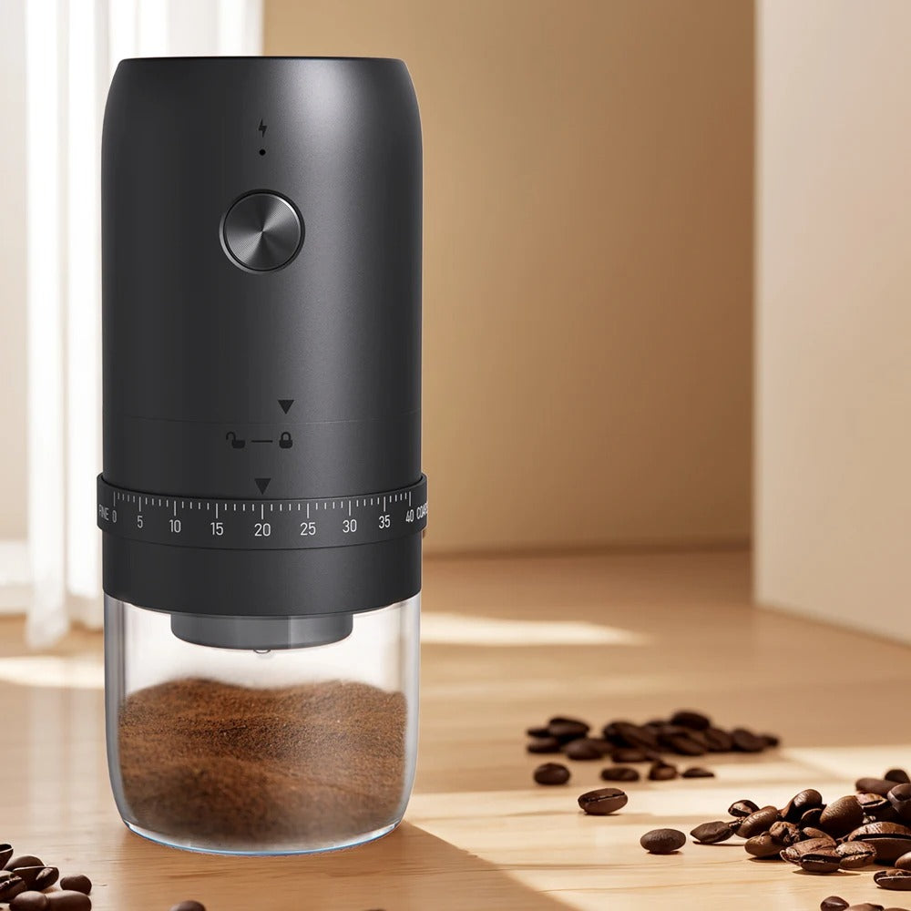 Portable Cordless Coffee Bean Grinder with Ceramic Burr, USB-C Rechargeable & Adjustable Grind
