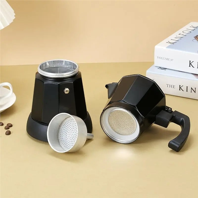 6 Cup Electric Moka Pot Espresso Coffee Maker 300ml Portable Aluminum