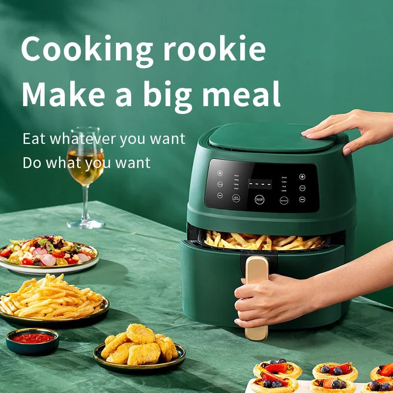 5L Digital Air Fryer with Touchscreen, 360° Hot Air Cooking, Oil-Free Family Size