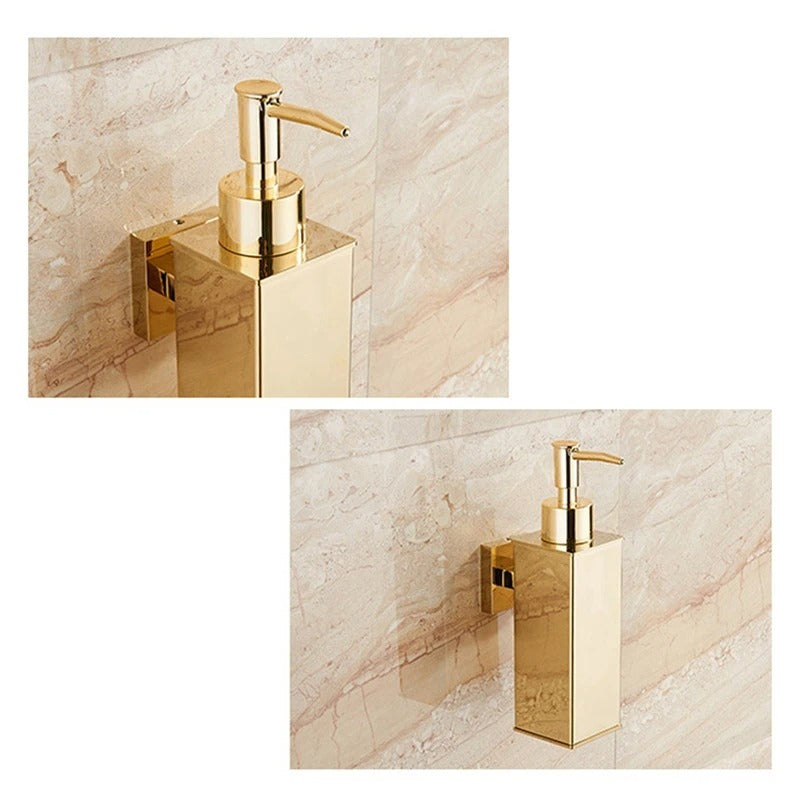 3-Pack Wall-Mounted Gold Soap Dispensers – Bathroom, Kitchen, Shampoo & Shower Gel Bottles