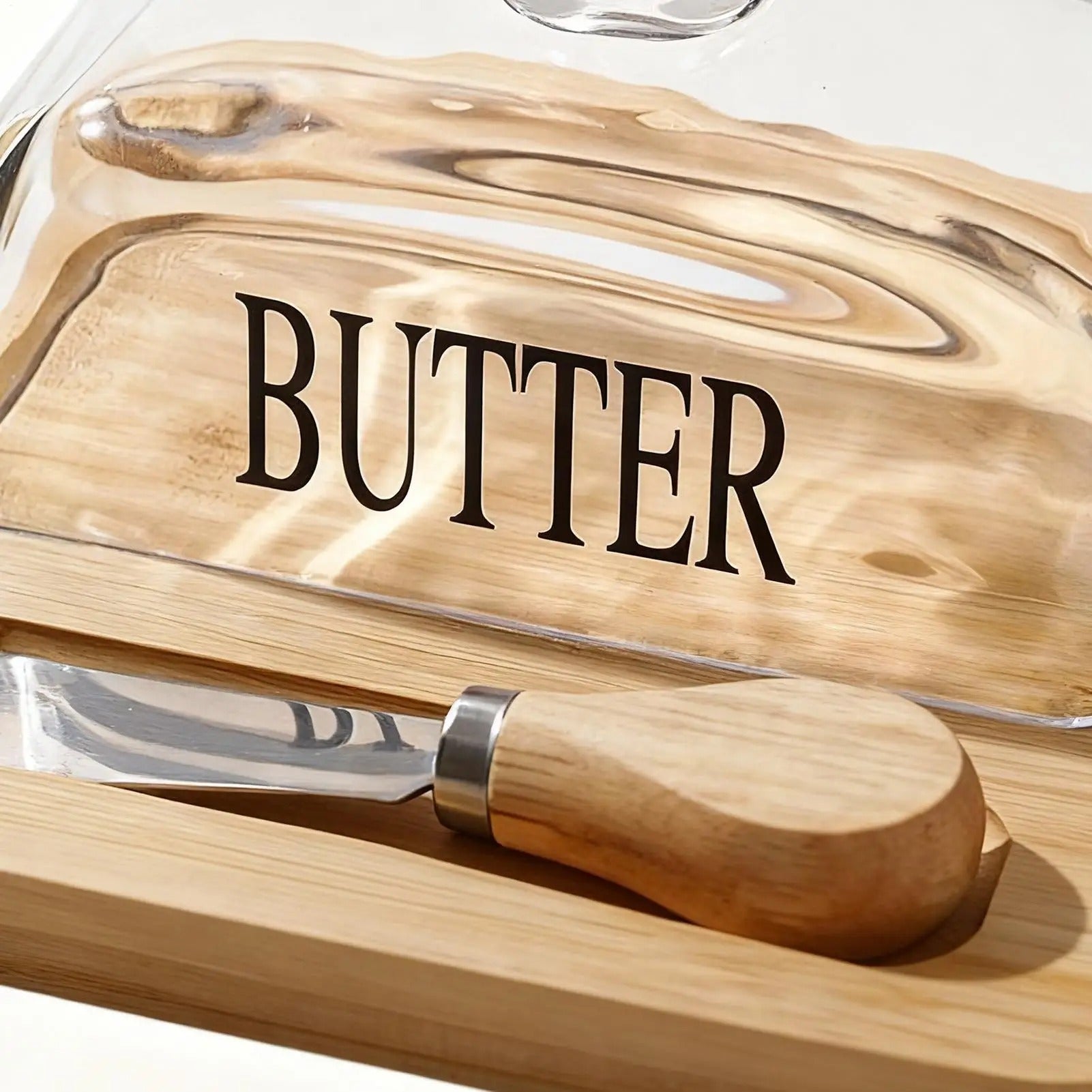 Butter Holder Container with Lid – Clear Glass Tray for Breakfast & Outdoor Use