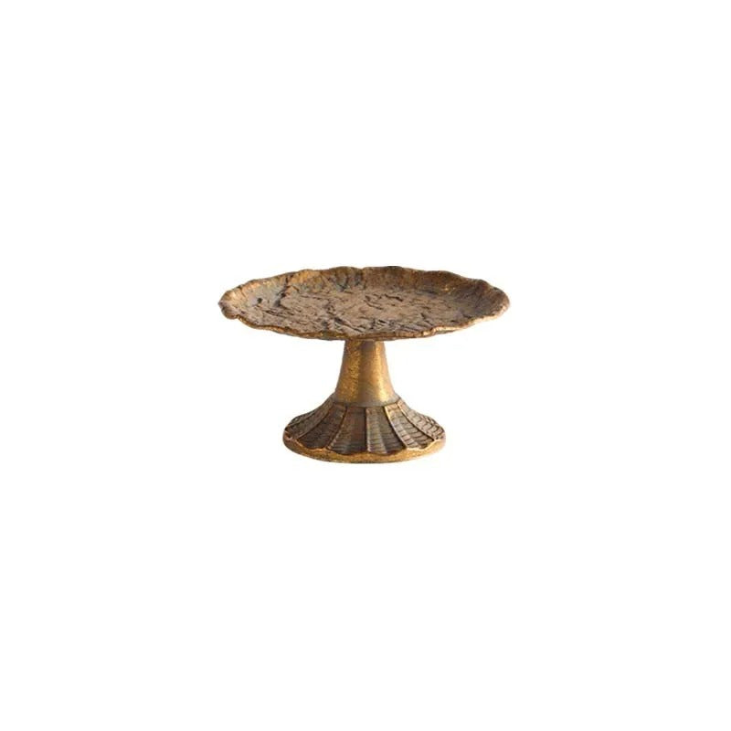 New Chinese Style Metal Fruit Plate with Floral Design – Decorative Zen Snack & Dessert Tray