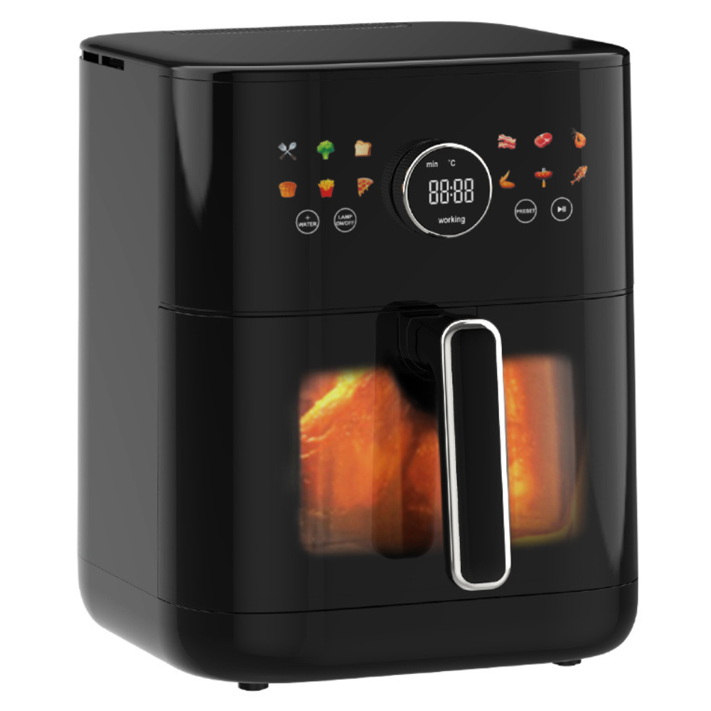 6L Digital Air Fryer with Viewing Window and Non-Stick Cooking Pot Black