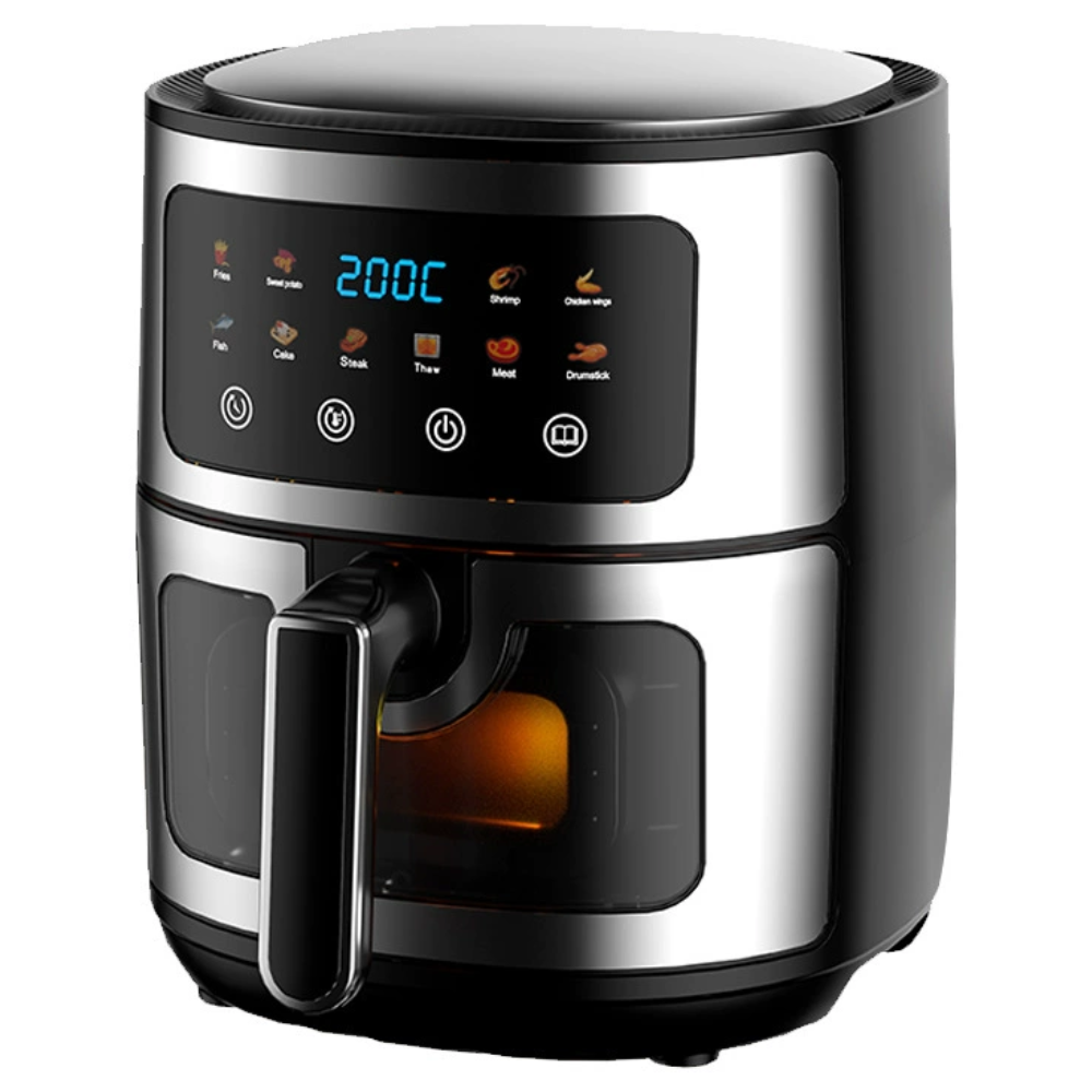 Large 8L Electric Air Fryer with Adjustable Thermostat and Easy Clean Basket