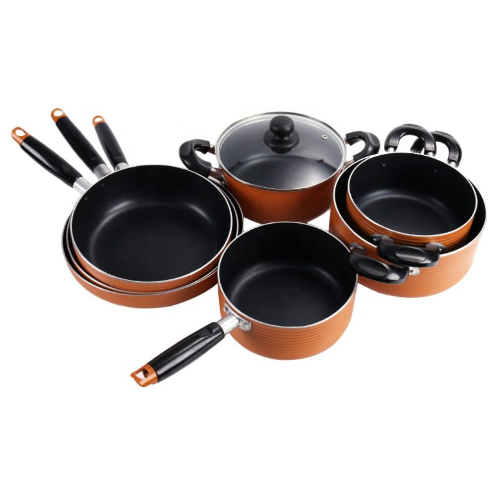 Kitchen Cookware Set 7-Piece Non-Stick Stainless Steel Ceramic