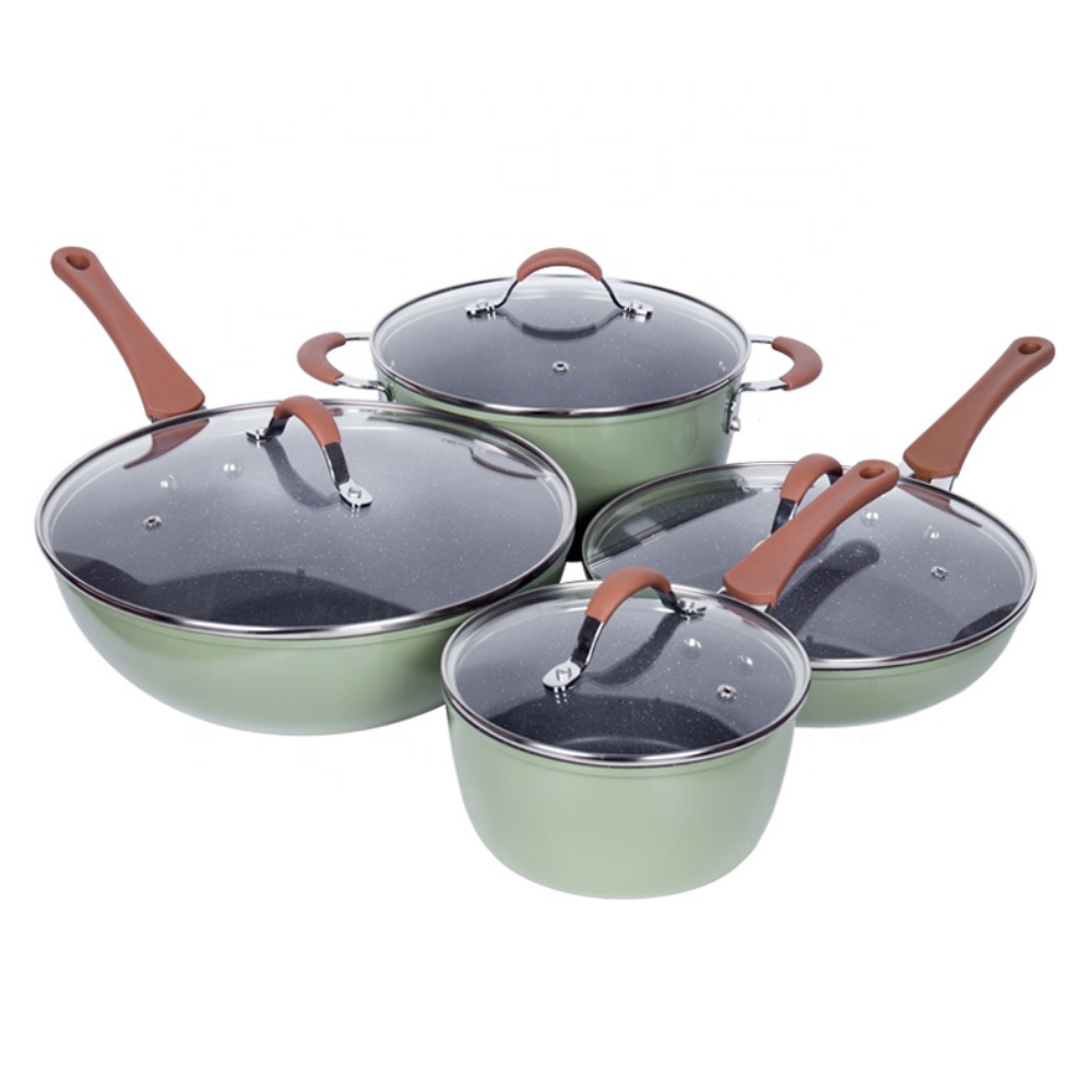 Contemporary Nonstick Stainless Steel Cookware Set Eco-Friendly Design