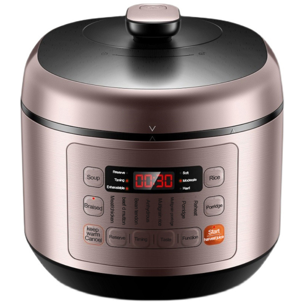 5L Electric Pressure Rice Cooker with LED Display and Preset Cooking Functions