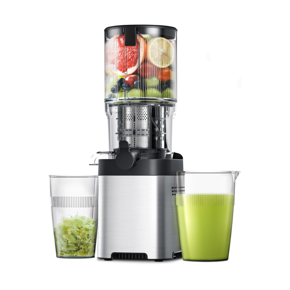 Stainless Steel Slow Juicer with Large Feed Chute for Whole Fruits and Vegetables