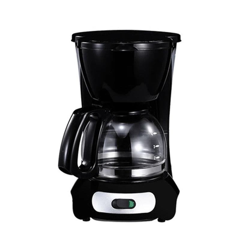 Compact Electric Coffee Maker 600ml, 4-Cup Countertop Brewer with Glass Carafe