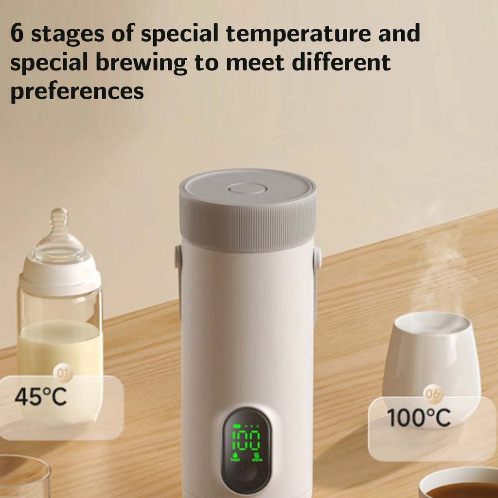 Portable Travel Electric Kettle 350ml USB Rechargeable Cordless Hot Water Boiler