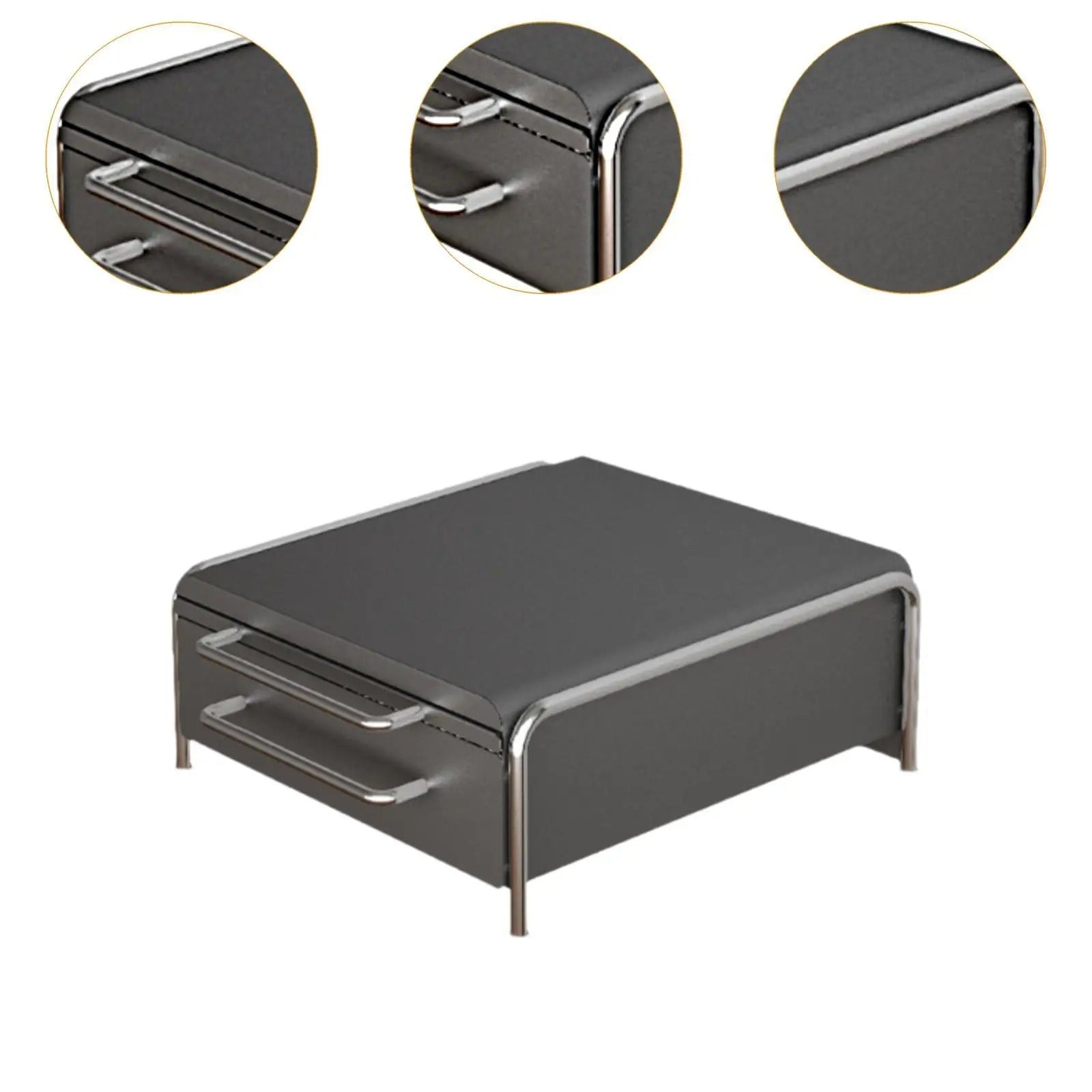 Coffee Pod Drawer with Machine Base, Large Capacity Carbon Steel Countertop Storage