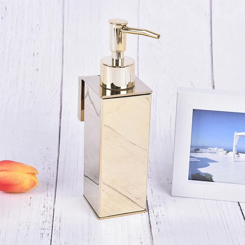 3-Pack Wall-Mounted Gold Soap Dispensers – Bathroom, Kitchen, Shampoo & Shower Gel Bottles