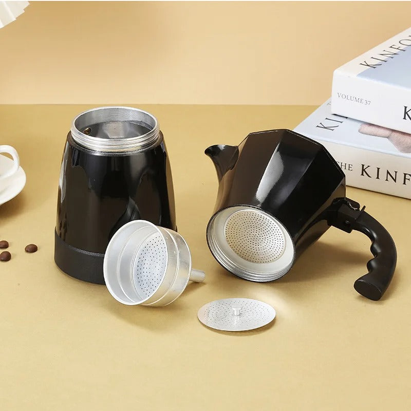 480W Electric Moka Coffee Pot 6 Cup Aluminum Espresso Maker with Base