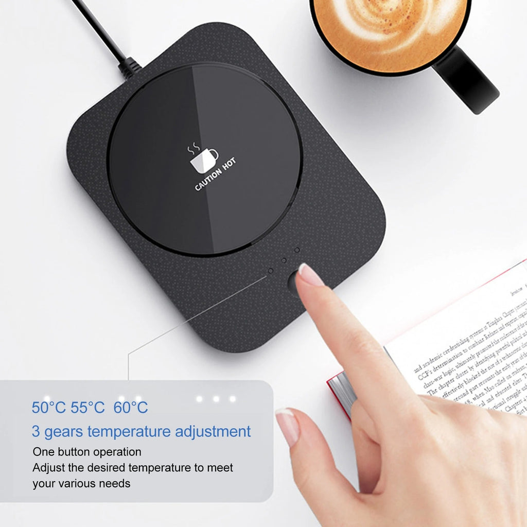 Portable USB Mug Warmer Plate with Fast Heating and 3 Level Temperature Control