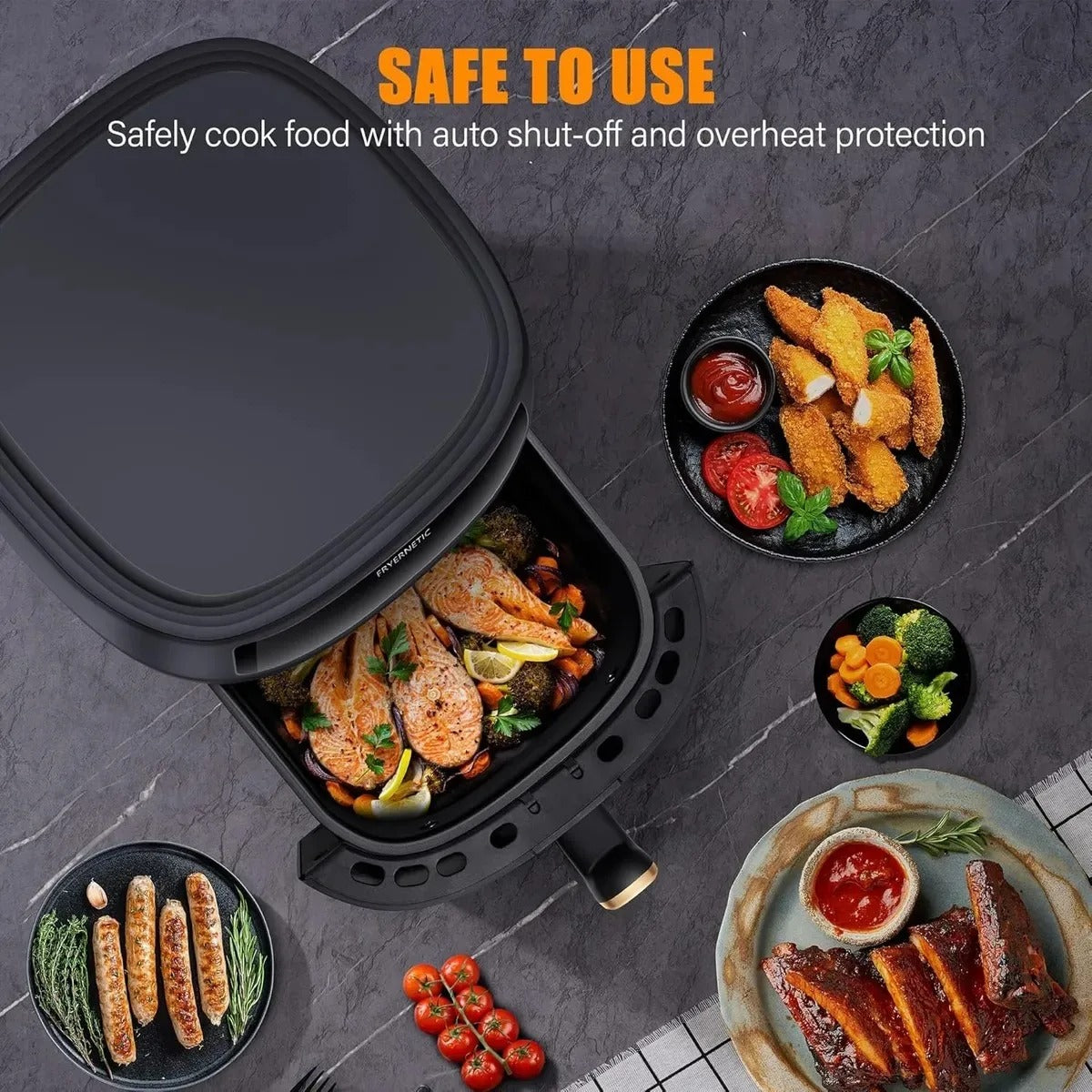 5L Digital Air Fryer with Touchscreen, 360° Hot Air Cooking, Oil-Free Family Size