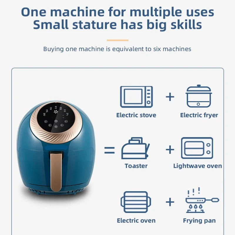 3.5L Digital Air Fryer 1400W with Touch Controls, Adjustable Temperature & 60-Min Timer
