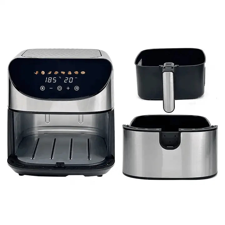 Smart Electric Air Fryer 6–8L, Digital Control, Removable Basket & PTFE Nonstick Surface