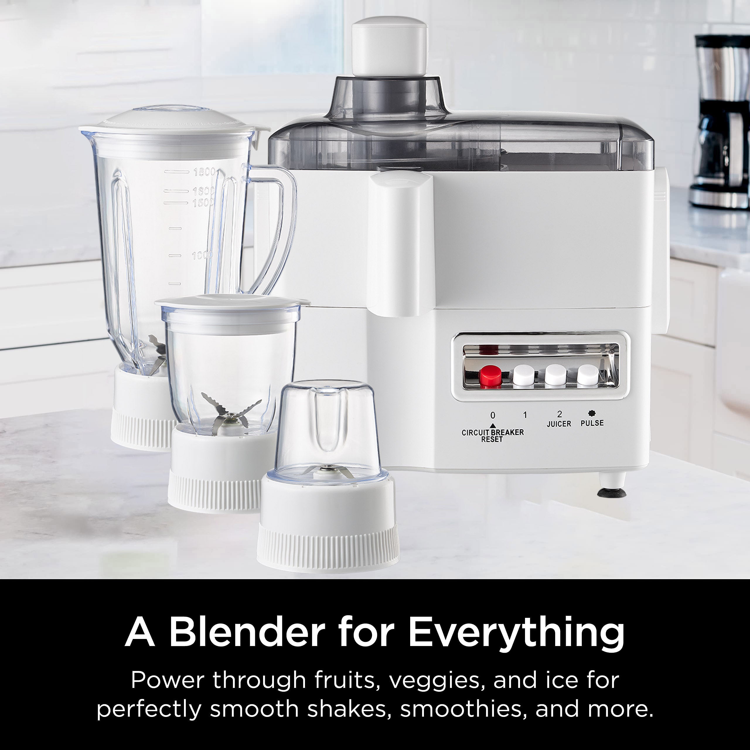 4-in-1 Multi-Purpose Kitchen Appliance – Blender, Juicer, Mixer, and Food Processor