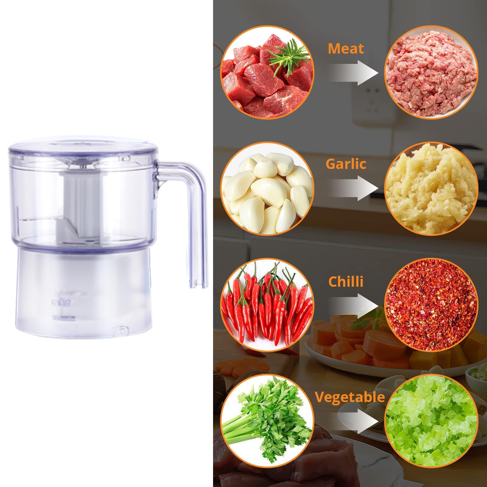 3-in-1 Electric Food Blender 350W with Chopper Function and Variable Speed