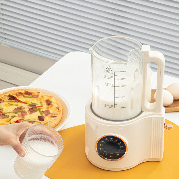 1.5L Smart Multifunction Soybean Milk Blender Glass Jug Soundproof Lid Electric Appliance