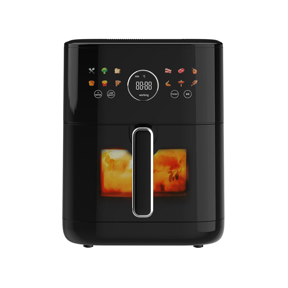 6L Digital Air Fryer with Viewing Window and Non-Stick Cooking Pot Black