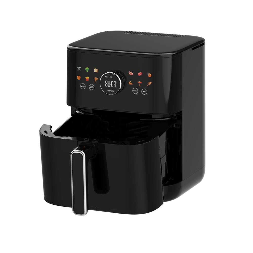 6L Digital Air Fryer with Viewing Window and Non-Stick Cooking Pot Black