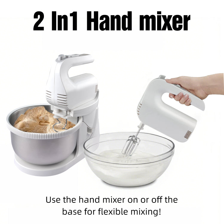 400W Kitchen Stand Mixer with Removable Bowl, Dough Hook & 5-Speed Turbo Function
