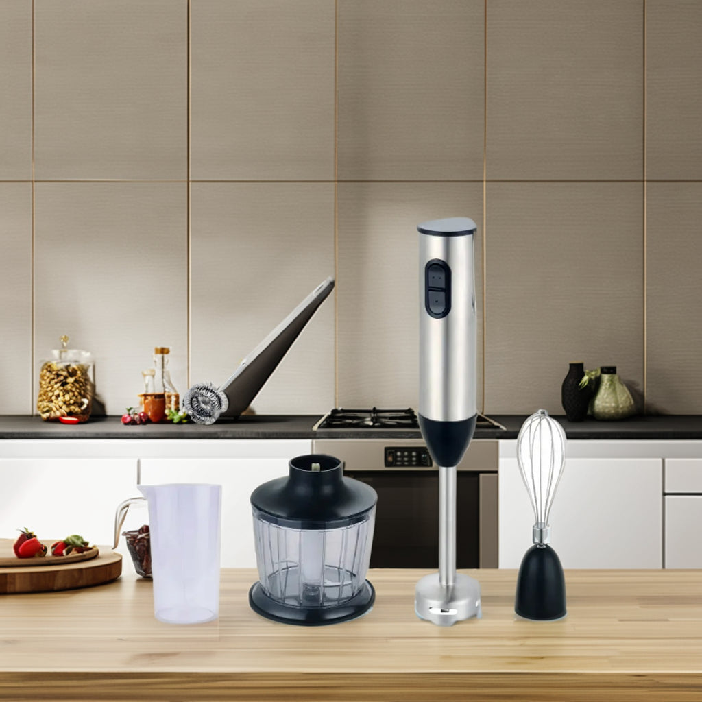 5-in-1 300W Handheld Electric Blender for Smoothies, Soups, and Mixing