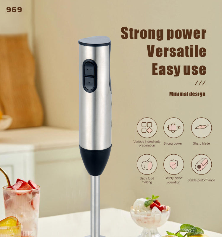 5-in-1 300W Handheld Electric Blender for Smoothies, Soups, and Mixing