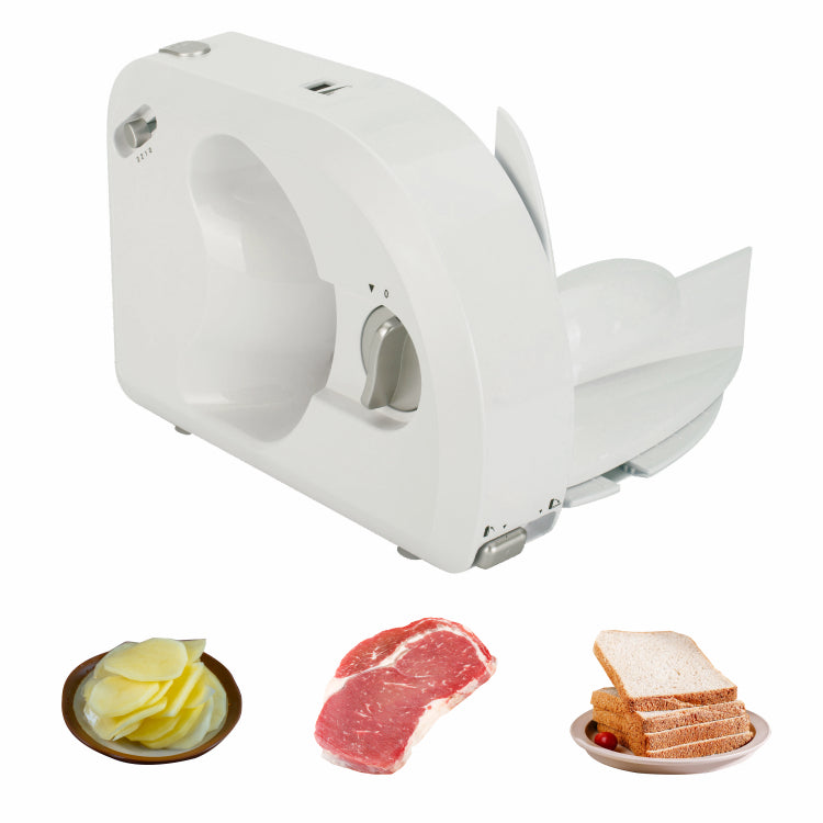 150W Electric Meat Slicer Adjustable Blade Stainless Steel Plastic Housing