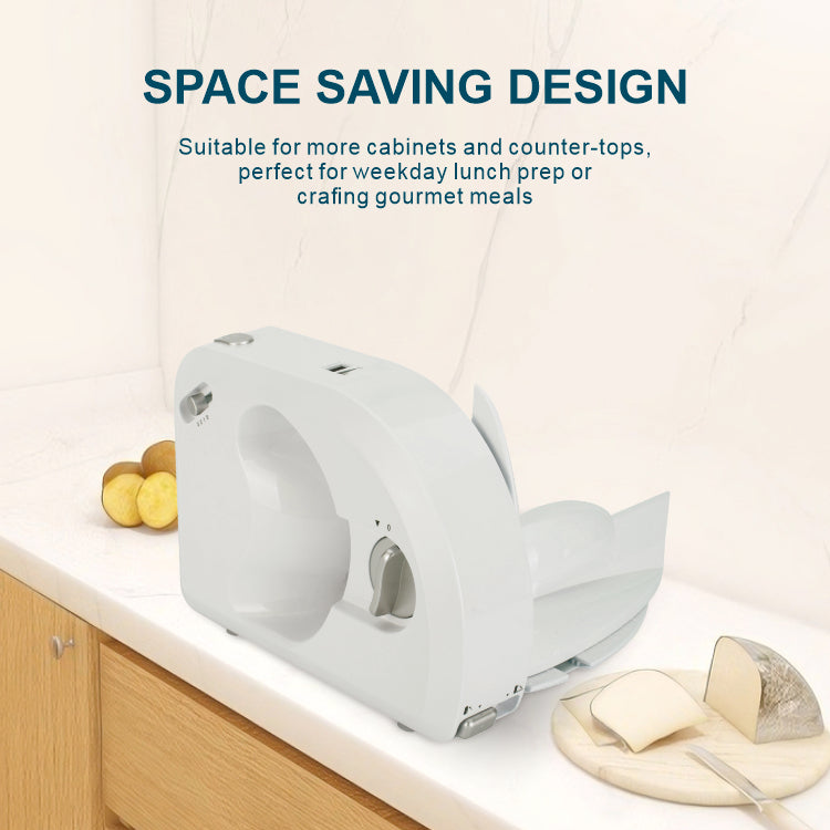150W Electric Meat Slicer Adjustable Blade Stainless Steel Plastic Housing